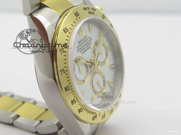 YG Bracelet Dial On Edition JF Daytona A7750 YG Best SS SS 116523 White 0106